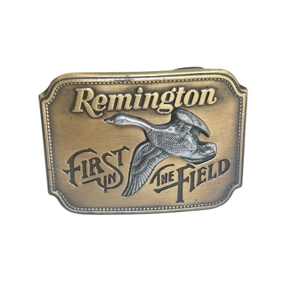 Vintage 1980 Remington First in the Field Canada Goose Belt Buckle Sid Bell USA